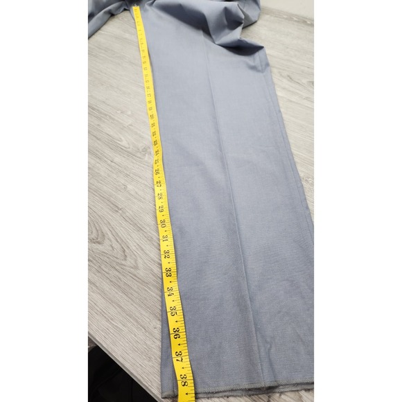 SANTORELLI Men's Roma Dress Pants 48 x 38 Unhemmed Flat Front Straight Leg Blue - Picture 5 of 8